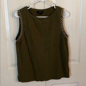 Olive Green studded Forever 21 tank top